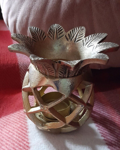 Gold pineapple candle holder - pineapple,