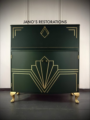 Art deco green gold - gold, mid